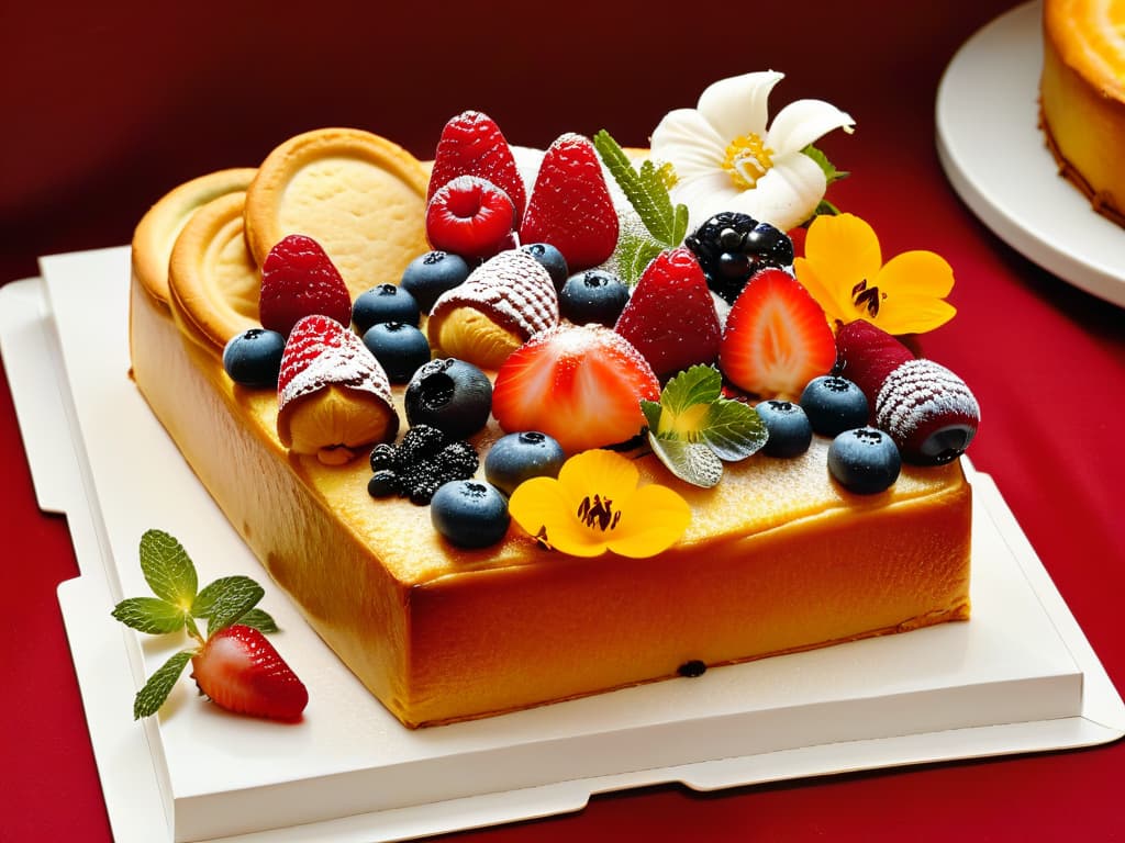  A closeup, photorealistic image of a perfectly arranged display of freshly baked pastries and confectionaries, showcasing a variety of colors, textures, and shapes. The pastries are meticulously decorated with natural ingredients like fresh berries, edible flowers, and herbs, enhancing their visual appeal and freshness. The soft, warm lighting highlights the golden crusts and glossy glazes, inviting the viewer to indulge in these delectable treats. This image exudes a sense of artistry and craftsmanship, perfectly complementing the theme of natural preservation and freshness in baking. hyperrealistic, full body, detailed clothing, highly detailed, cinematic lighting, stunningly beautiful, intricate, sharp focus, f/1. 8, 85mm, (centered image composition), (professionally color graded), ((bright soft diffused light)), volumetric fog, trending on instagram, trending on tumblr, HDR 4K, 8K