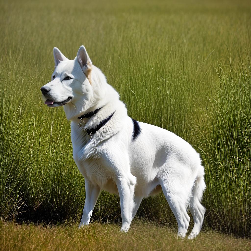  A realistic dog in the grass hyperrealistic, full body, detailed clothing, highly detailed, cinematic lighting, stunningly beautiful, intricate, sharp focus, f/1. 8, 85mm, (centered image composition), (professionally color graded), ((bright soft diffused light)), volumetric fog, trending on instagram, trending on tumblr, HDR 4K, 8K