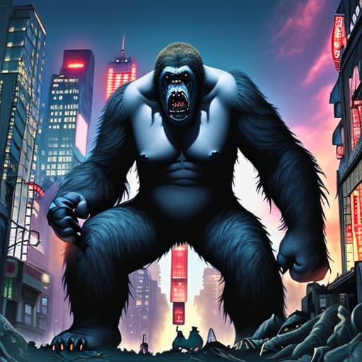  Monster Destory the city And then King Kong stops it