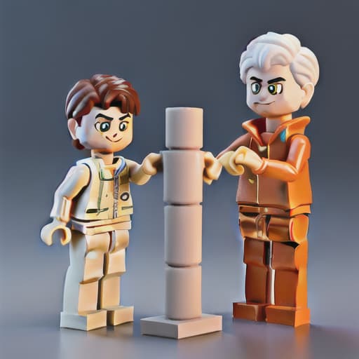  3D clay model of lego men building a website, miniature size, pastel colors,  soft lighting, 3d blender render