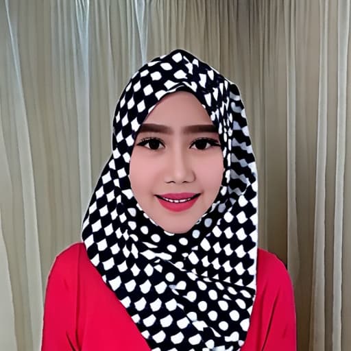  wanita berjilbab berzodiak gemini latar warna merah