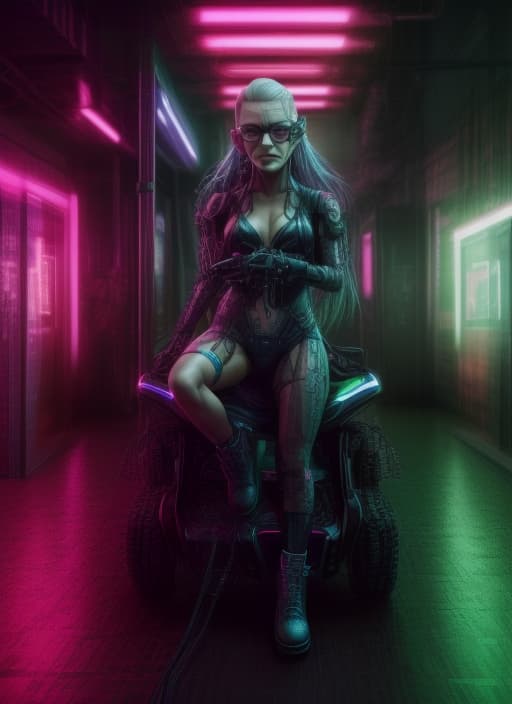  (Cyberpunk aesthetic), ultra high definition, (extremely detailed characters), (hyper realistic textures), advanced cybernetic enhancements, (neon drenched urban backdrop), (dramatic contrast lighting), (vibrant color palette), (meticulously designed outfits), (futuristic accessories), (dynamic poses), (expressive facial features), (4K ultra HD clarity), (8K resolution), (depth of field effect), (bokeh lighting effects), (professional composition), (artistic color grading), (soft shadowing), (ambient occlusion), (ray tracing reflections), (surreal atmosphere), (immersive environment), (signature cyberpunk elements), (innovative design), (cutting edge fashion), (photo realistic skin tones), (detailed texture mapping), (sophisticated lighting