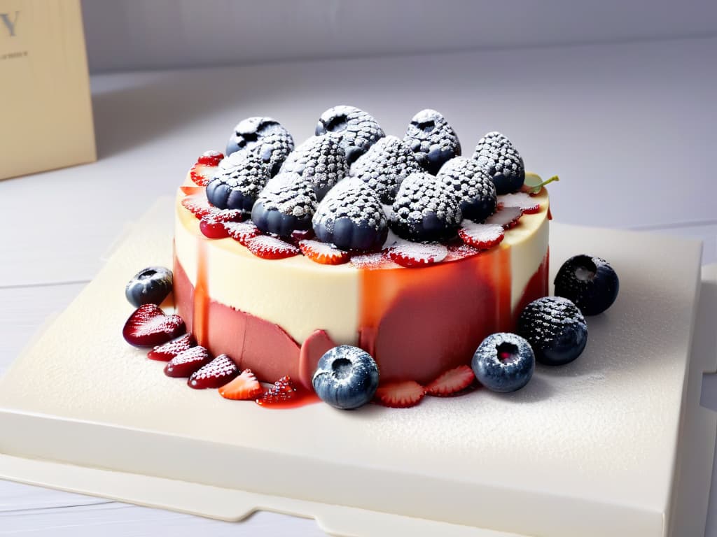  An ultradetailed closeup of a slice of cheesecake topped with vibrant mixed berries, the creamy texture of the cheesecake contrasting beautifully with the glossy, plump berries arranged artistically on top. The lighting is soft, enhancing the richness of the dessert, while the minimalist presentation focuses all attention on the mouthwatering details of the cheesecake and the glistening fruits. hyperrealistic, full body, detailed clothing, highly detailed, cinematic lighting, stunningly beautiful, intricate, sharp focus, f/1. 8, 85mm, (centered image composition), (professionally color graded), ((bright soft diffused light)), volumetric fog, trending on instagram, trending on tumblr, HDR 4K, 8K