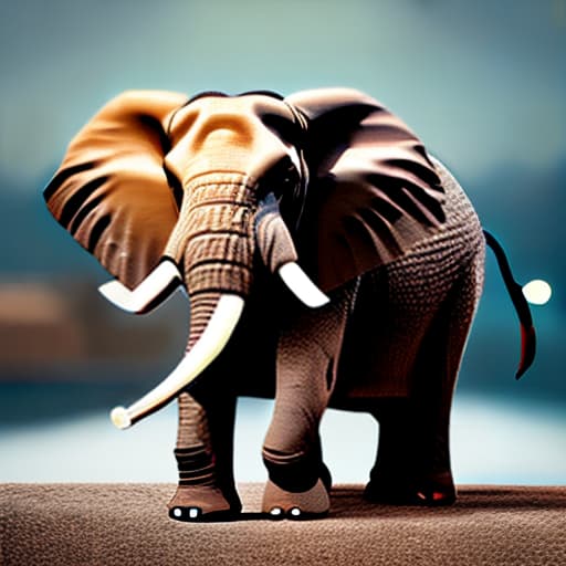 wa-vy style elephant hyperrealistic, full body, detailed clothing, highly detailed, cinematic lighting, stunningly beautiful, intricate, sharp focus, f/1. 8, 85mm, (centered image composition), (professionally color graded), ((bright soft diffused light)), volumetric fog, trending on instagram, trending on tumblr, HDR 4K, 8K
