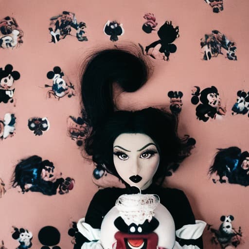 analog style Disney, Pixar 3d, claymation, animated evil goth female vampire, doll, many details, black hair,, squatting, no clothes, open, laying back in bed with in air, bushy pubic hair, shiny, from above, clear detailed photo, sharp focus, cartoon, high resolution, 4k uhd, perfectly detailed big eyes,