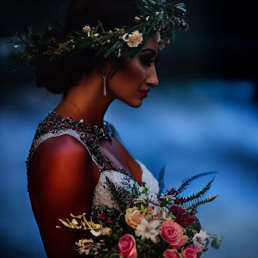  flowers hyperrealistic, full body, detailed clothing, highly detailed, cinematic lighting, stunningly beautiful, intricate, sharp focus, f/1. 8, 85mm, (centered image composition), (professionally color graded), ((bright soft diffused light)), volumetric fog, trending on instagram, trending on tumblr, HDR 4K, 8K