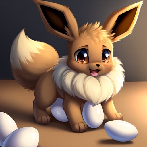  Eevee, male, egg, oviposition, open eyes, digital art, masterpiece, 4k, fine details,