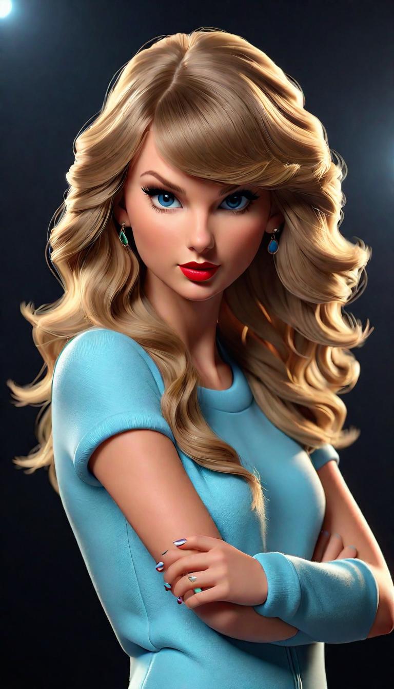  Professional 3D model of Taylor Swift in a onesie . Rendered with Octane, the model is highly detailed,dramatic lighting. hyperrealistic, full body, detailed clothing, highly detailed, cinematic lighting, stunningly beautiful, intricate, sharp focus, f/1. 8, 85mm, (centered image composition), (professionally color graded), ((bright soft diffused light)), volumetric fog, trending on instagram, trending on tumblr, HDR 4K, 8K