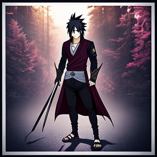  sasuke uchiha hyperrealistic, full body, detailed clothing, highly detailed, cinematic lighting, stunningly beautiful, intricate, sharp focus, f/1. 8, 85mm, (centered image composition), (professionally color graded), ((bright soft diffused light)), volumetric fog, trending on instagram, trending on tumblr, HDR 4K, 8K