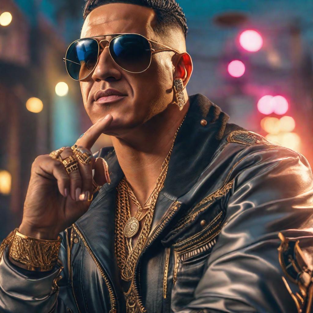  Como es daddy yankee y bab buny hyperrealistic, full body, detailed clothing, highly detailed, cinematic lighting, stunningly beautiful, intricate, sharp focus, f/1. 8, 85mm, (centered image composition), (professionally color graded), ((bright soft diffused light)), volumetric fog, trending on instagram, trending on tumblr, HDR 4K, 8K