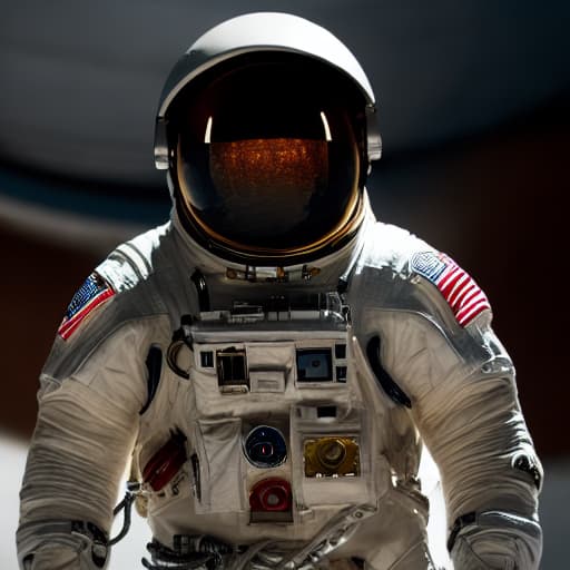  Astronaut in a space suit hyperrealistic, full body, detailed clothing, highly detailed, cinematic lighting, stunningly beautiful, intricate, sharp focus, f/1. 8, 85mm, (centered image composition), (professionally color graded), ((bright soft diffused light)), volumetric fog, trending on instagram, trending on tumblr, HDR 4K, 8K