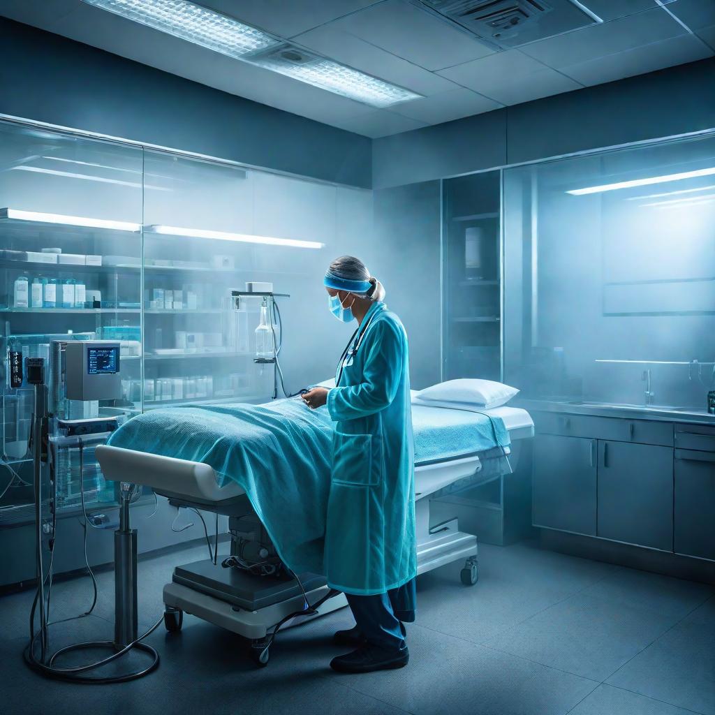  image of a patient undergoing a diagnostic test hyperrealistic, full body, detailed clothing, highly detailed, cinematic lighting, stunningly beautiful, intricate, sharp focus, f/1. 8, 85mm, (centered image composition), (professionally color graded), ((bright soft diffused light)), volumetric fog, trending on instagram, trending on tumblr, HDR 4K, 8K