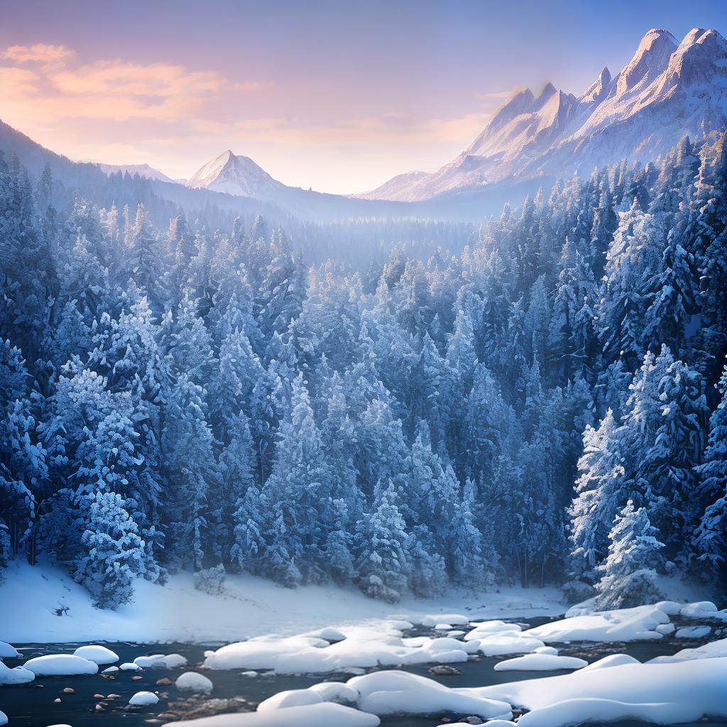  ((Masterpiece)), (((best quality))), 8k, high detailed, ultra-detailed. A national park. Mountains ((covered in snow)), tall pine trees, a flowing river, colorful wildflowers, a hiking trail winding through the landscape, a clear blue sky with fluffy white clouds, sunlight filtering through the tree branches, a family of deer grazing in a meadow hyperrealistic, full body, detailed clothing, highly detailed, cinematic lighting, stunningly beautiful, intricate, sharp focus, f/1. 8, 85mm, (centered image composition), (professionally color graded), ((bright soft diffused light)), volumetric fog, trending on instagram, trending on tumblr, HDR 4K, 8K