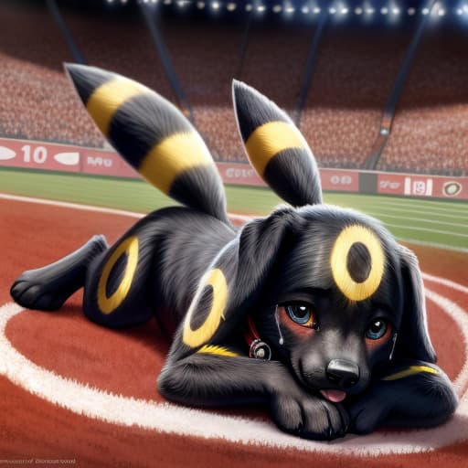  ((Umbreon)), penetration, , , rear view, wide apart, covering face with hands, lying on back, (()), anatomically correct, gaping ,in the center of the stadium, (wearing a Pokemon trainer's cap), public humiliation, in front of witnesses, in the crowd ,knot, dog , feet towards the viewer, lying with his paws towards the viewer, penetration, public indecency, ,sperm in , , , tears, scaredy boy, tongue, ready to , after , sweat, tired, collar, cute,, , presenting , , s,, raised tail, paws,, best quality, shaded, extreme detail, highly detailed, ultradetailed, intricate, realistic, detailed background, hi res, realistic, photography \(artwork