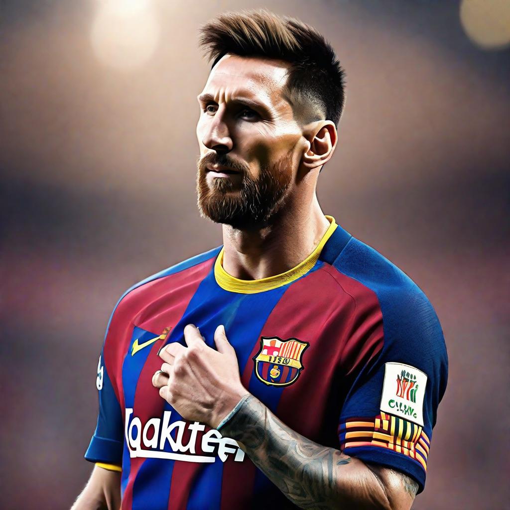  Lionel messi as a king hyperrealistic, full body, detailed clothing, highly detailed, cinematic lighting, stunningly beautiful, intricate, sharp focus, f/1. 8, 85mm, (centered image composition), (professionally color graded), ((bright soft diffused light)), volumetric fog, trending on instagram, trending on tumblr, HDR 4K, 8K