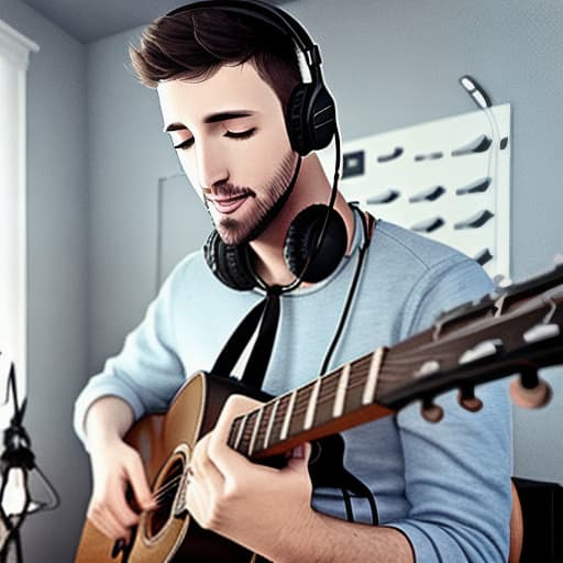  a picture of a man recording music