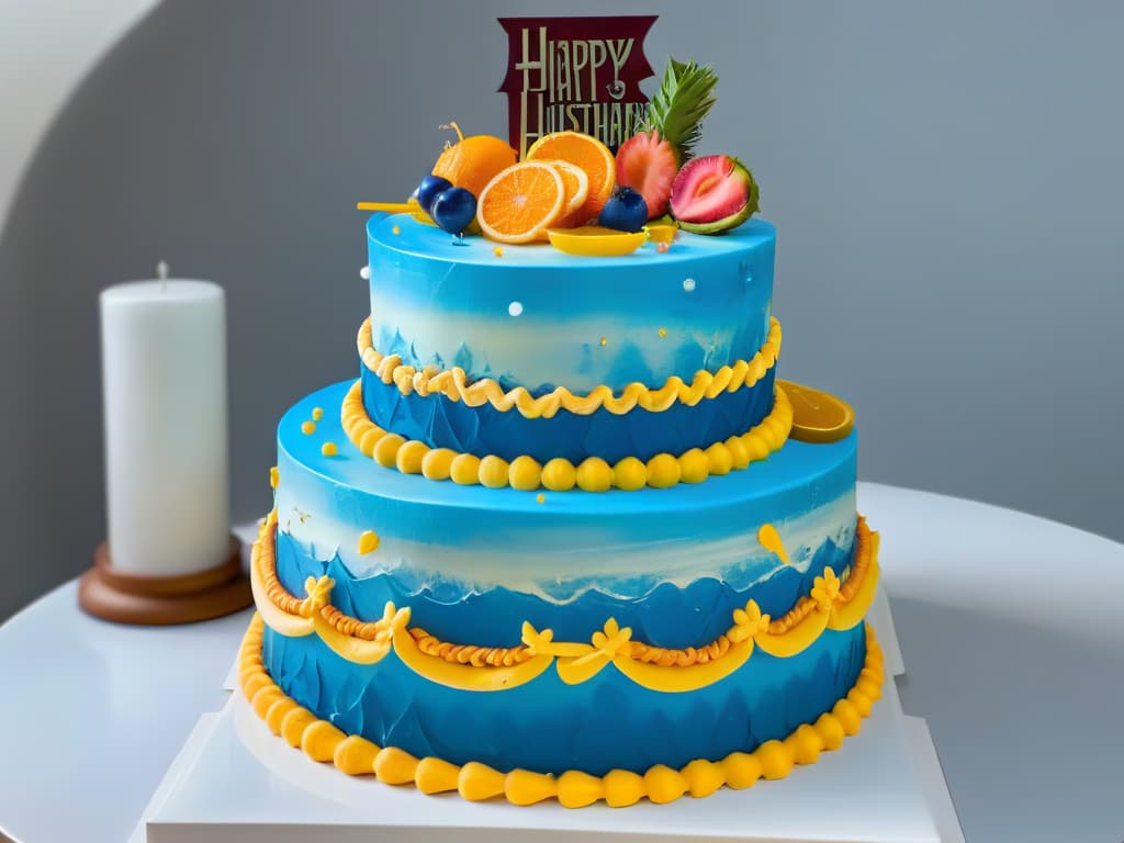  A photorealistic image of a beautifully decorated tiered cake adorned with intricate licensed characters and designs, showcasing a seamless integration of licensed baking products into a stunning culinary creation. The cake features vibrant colors, detailed sculpting work, and a flawless finish that highlights the creativity and artistry that can be achieved with licensed baking tools and decorations. hyperrealistic, full body, detailed clothing, highly detailed, cinematic lighting, stunningly beautiful, intricate, sharp focus, f/1. 8, 85mm, (centered image composition), (professionally color graded), ((bright soft diffused light)), volumetric fog, trending on instagram, trending on tumblr, HDR 4K, 8K