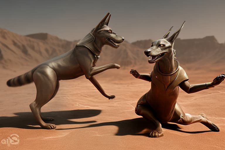 redshift style Anubis and Thot fighting