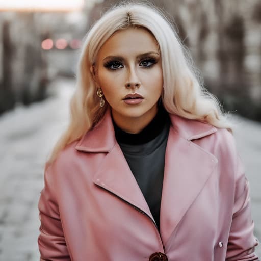 portrait+ style russian queer famous pop singer blonde milf female face