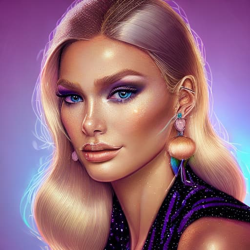 portrait+ style miss Universe queer blonde female face