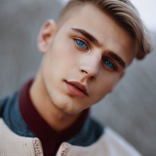 portrait+ style czech homosexual twink blonde very cute dude face