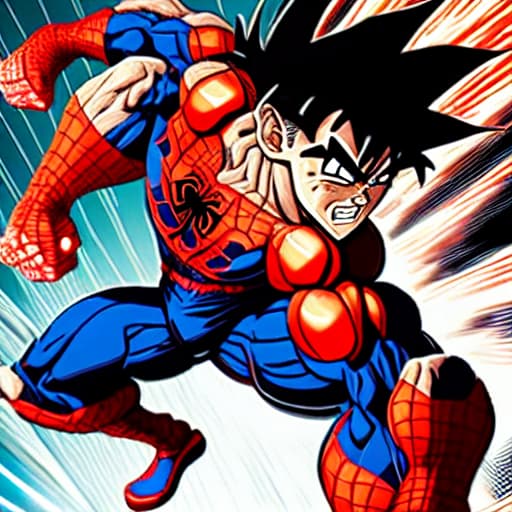  Goku fighting spiderman