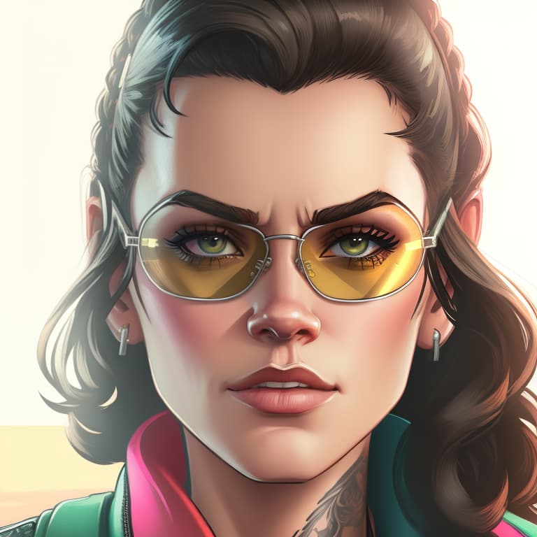  gtav style, (best quality), ((artwork-gta5 heavily stylized)), poster design, detailed, highly detailed, sunglasses, masterpiece, highres