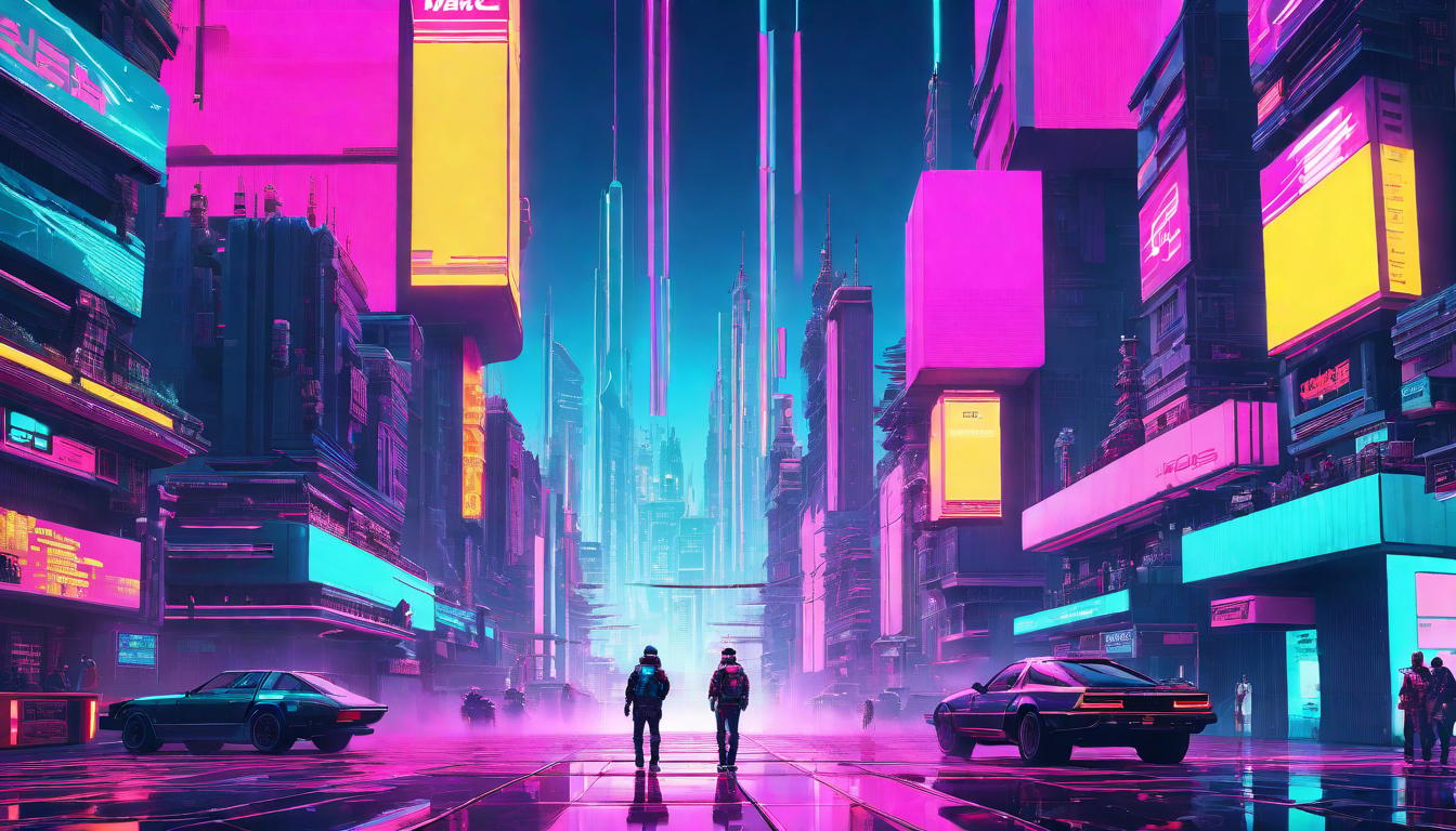  vaporwave,cyberpunk game style Temporal acrobatics, oblivious world, unnoticed manipulation, balanced movement, subtle control, everyday surroundingseon, dystopian, futuristic, digital, vibrant, detailed, high contrast, reminiscent of cyberpunk genre video games,retro aesthetic, cyberpunk, vibrant, neon colors, vintage 80s and 90s style, highly detailed