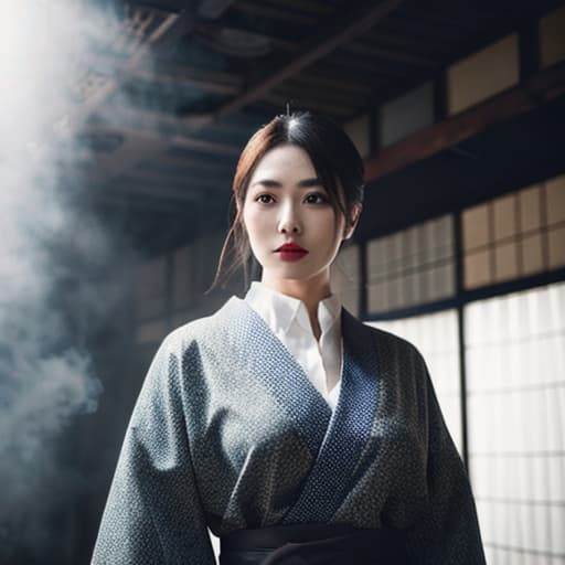  A beautiful Japanese girl hyperrealistic, full body, detailed clothing, highly detailed, cinematic lighting, stunningly beautiful, intricate, sharp focus, f/1. 8, 85mm, (centered image composition), (professionally color graded), ((bright soft diffused light)), volumetric fog, trending on instagram, trending on tumblr, HDR 4K, 8K