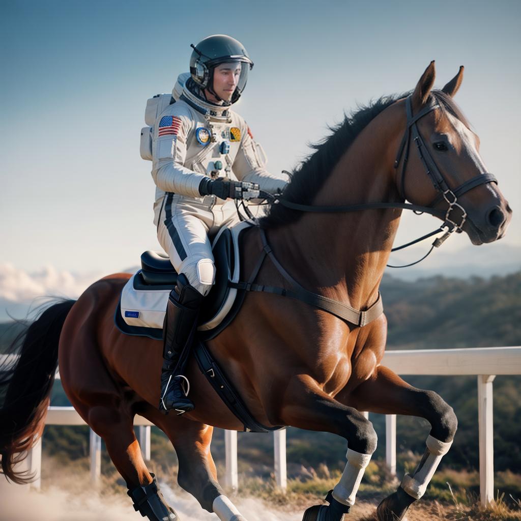  photograph of an astronaut riding a horse hyperrealistic, full body, detailed clothing, highly detailed, cinematic lighting, stunningly beautiful, intricate, sharp focus, f/1. 8, 85mm, (centered image composition), (professionally color graded), ((bright soft diffused light)), volumetric fog, trending on instagram, trending on tumblr, HDR 4K, 8K