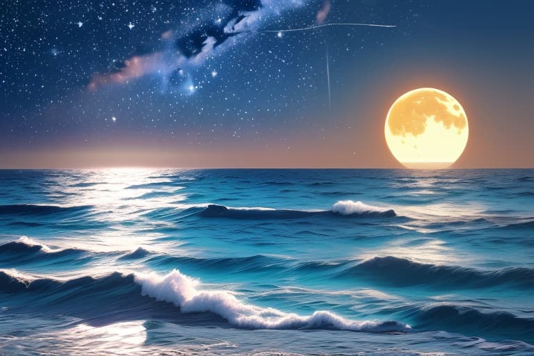  Sun, moon, stars ocean