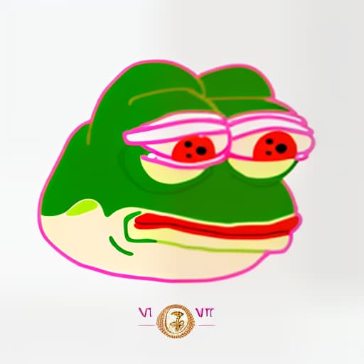 mdjrny-v4 style mdjrny v4 style (beautiful coloured frog face), beautiful elegant colours, (unique design), ((pepe the frog wearing a hat)), ultra high quality, highly intricate detail