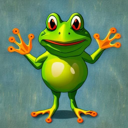 mdjrny-v4 style (a frog wearing blue jean), full body, ghibli style, anime, vibrant colors, hdr, enhance, ((plain black background)), masterpiece, highly detailed, 4k, hq, separate colors, bright colors