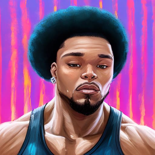 portrait+ style 🇧🇼 queer IFBB hunk dude face