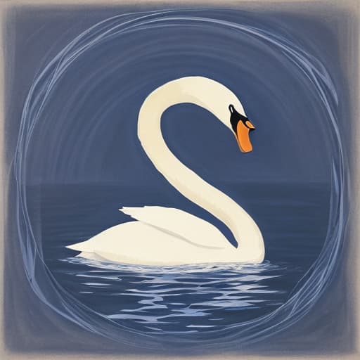  swan in a dark blue place