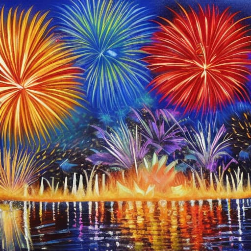  painting of fireworks