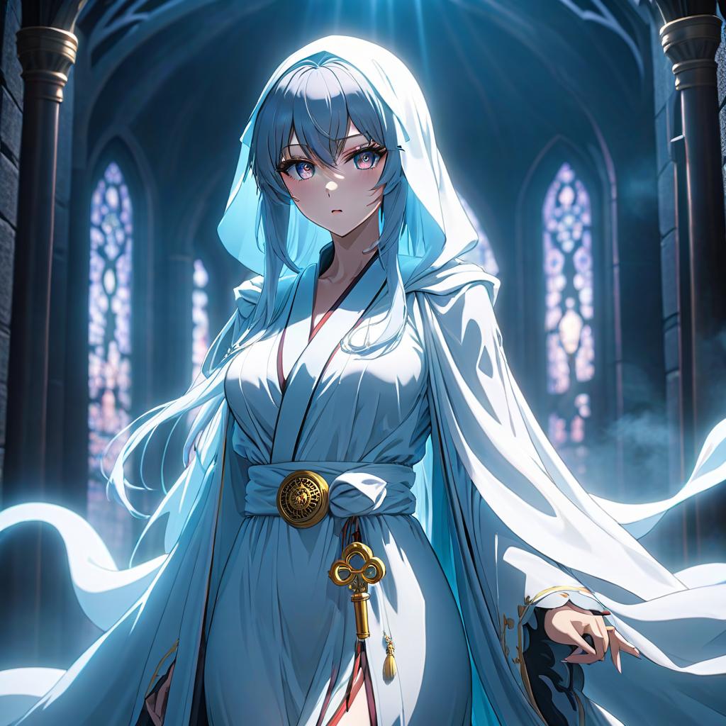  anime artwork anime girl in a ghostly robe commands the dead . anime style, key visual, vibrant, studio anime, highly detailed hyperrealistic, full body, detailed clothing, highly detailed, cinematic lighting, stunningly beautiful, intricate, sharp focus, f/1. 8, 85mm, (centered image composition), (professionally color graded), ((bright soft diffused light)), volumetric fog, trending on instagram, trending on tumblr, HDR 4K, 8K