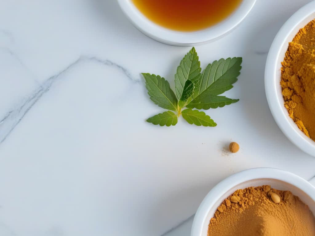  An ultradetailed closeup image of a variety of natural sweeteners like honey, maple syrup, coconut sugar, and stevia leaves arranged elegantly on a sleek, modern white marble surface. Each sweetener is showcased in its raw form, highlighting their unique textures, colors, and origins. The play of light and shadow accentuates the intricate details of the ingredients, inviting the viewer to appreciate the natural beauty and diversity of sweetening options available for baking and cooking. hyperrealistic, full body, detailed clothing, highly detailed, cinematic lighting, stunningly beautiful, intricate, sharp focus, f/1. 8, 85mm, (centered image composition), (professionally color graded), ((bright soft diffused light)), volumetric fog, trending on instagram, trending on tumblr, HDR 4K, 8K