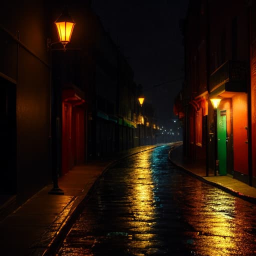  winter 3D 4K UHD effective rainly night lights street