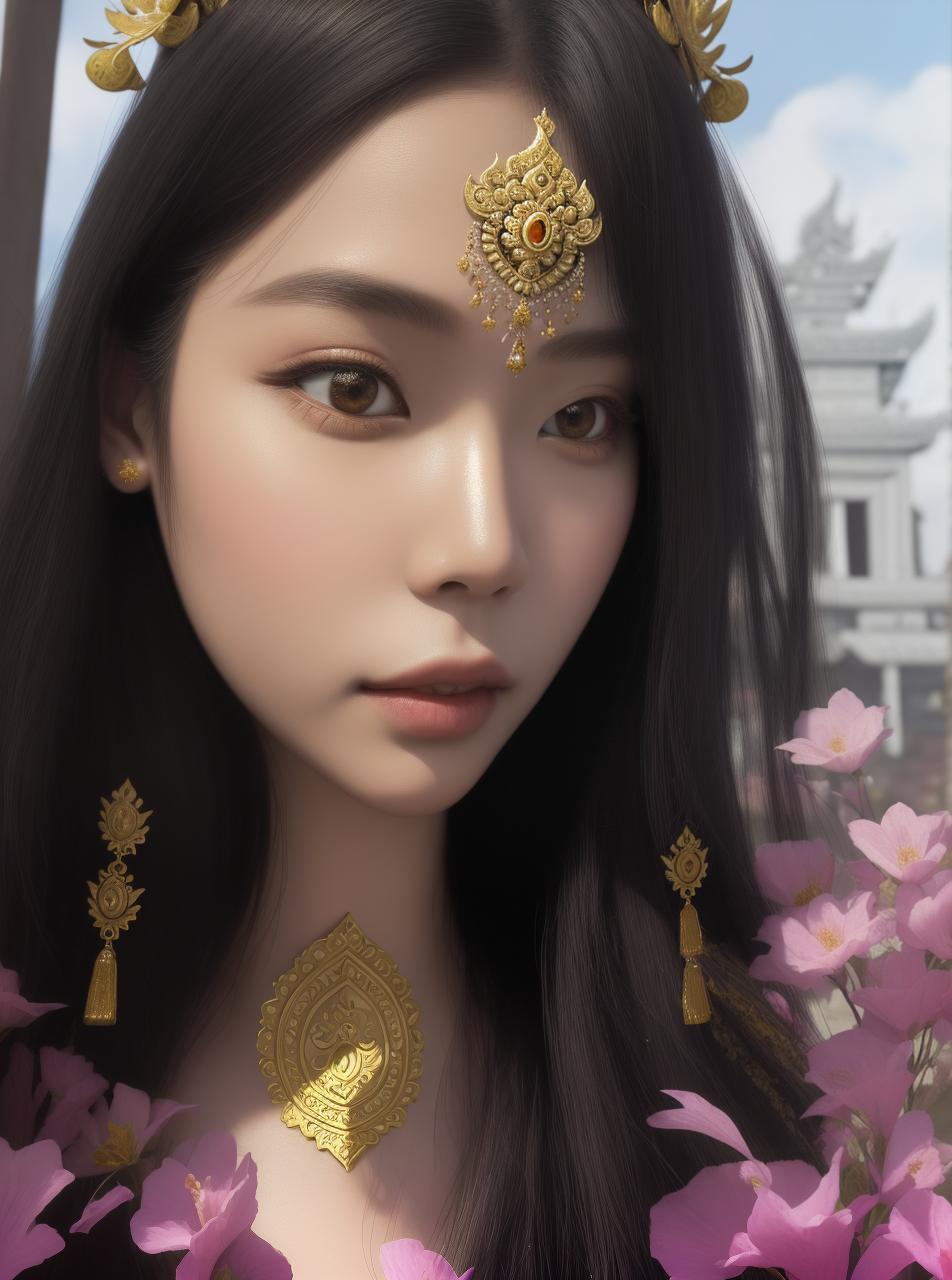  masterpiece, best quality, (Fidelity: 1.4), Best Quality, Masterpiece, Ultra High Resolution, 8k resolution, remake my photo to be a javanese ancient goddess wearing javanese royal outfit, with a temple background