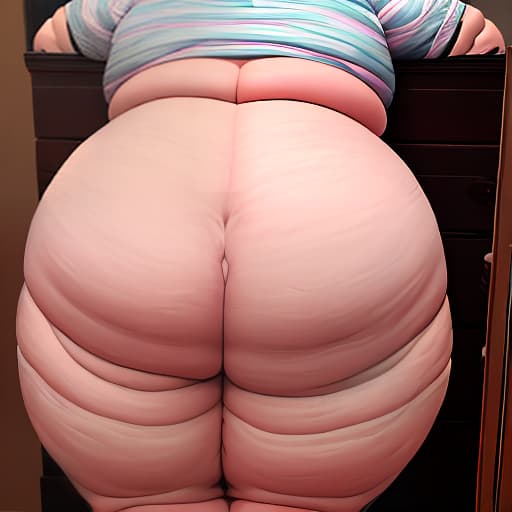  a very fat obese female butt that is swelling enormously in a gigantic way