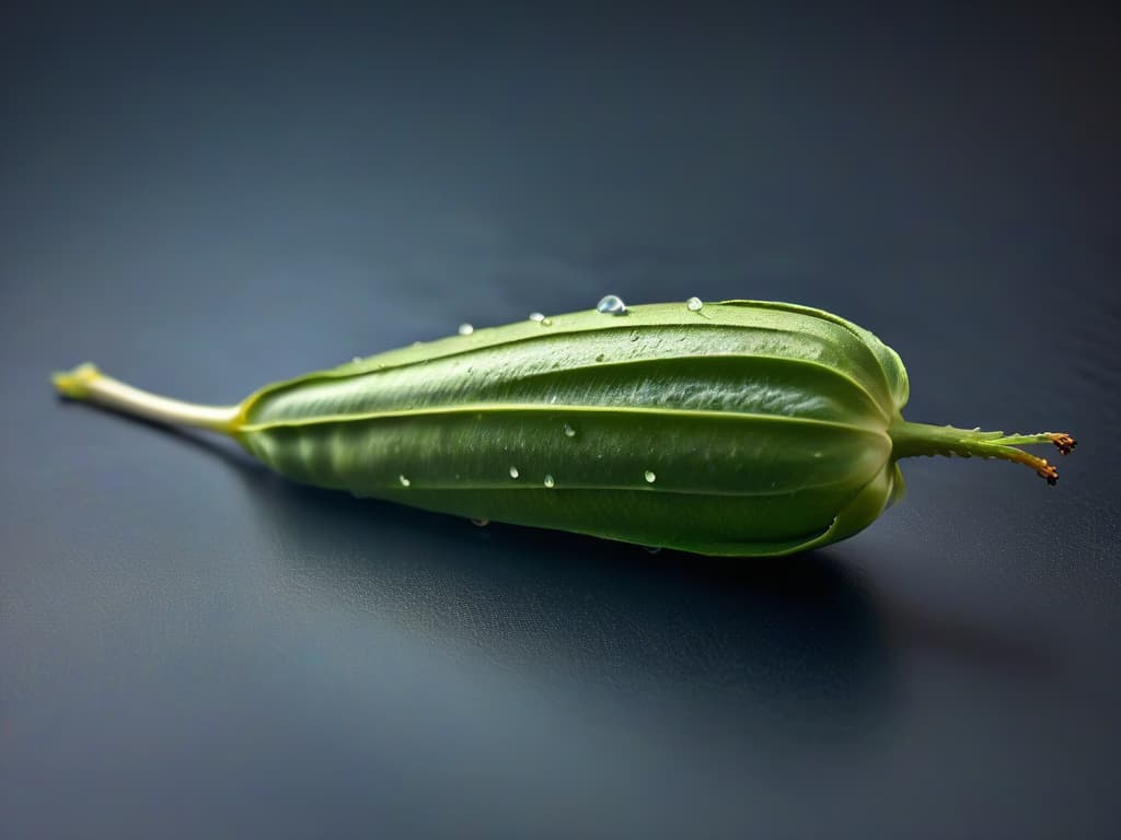  A closeup, ultradetailed image of a delicate vanilla bean pod split open, showcasing the tiny, aromatic seeds inside against a soft, blurred background. hyperrealistic, full body, detailed clothing, highly detailed, cinematic lighting, stunningly beautiful, intricate, sharp focus, f/1. 8, 85mm, (centered image composition), (professionally color graded), ((bright soft diffused light)), volumetric fog, trending on instagram, trending on tumblr, HDR 4K, 8K