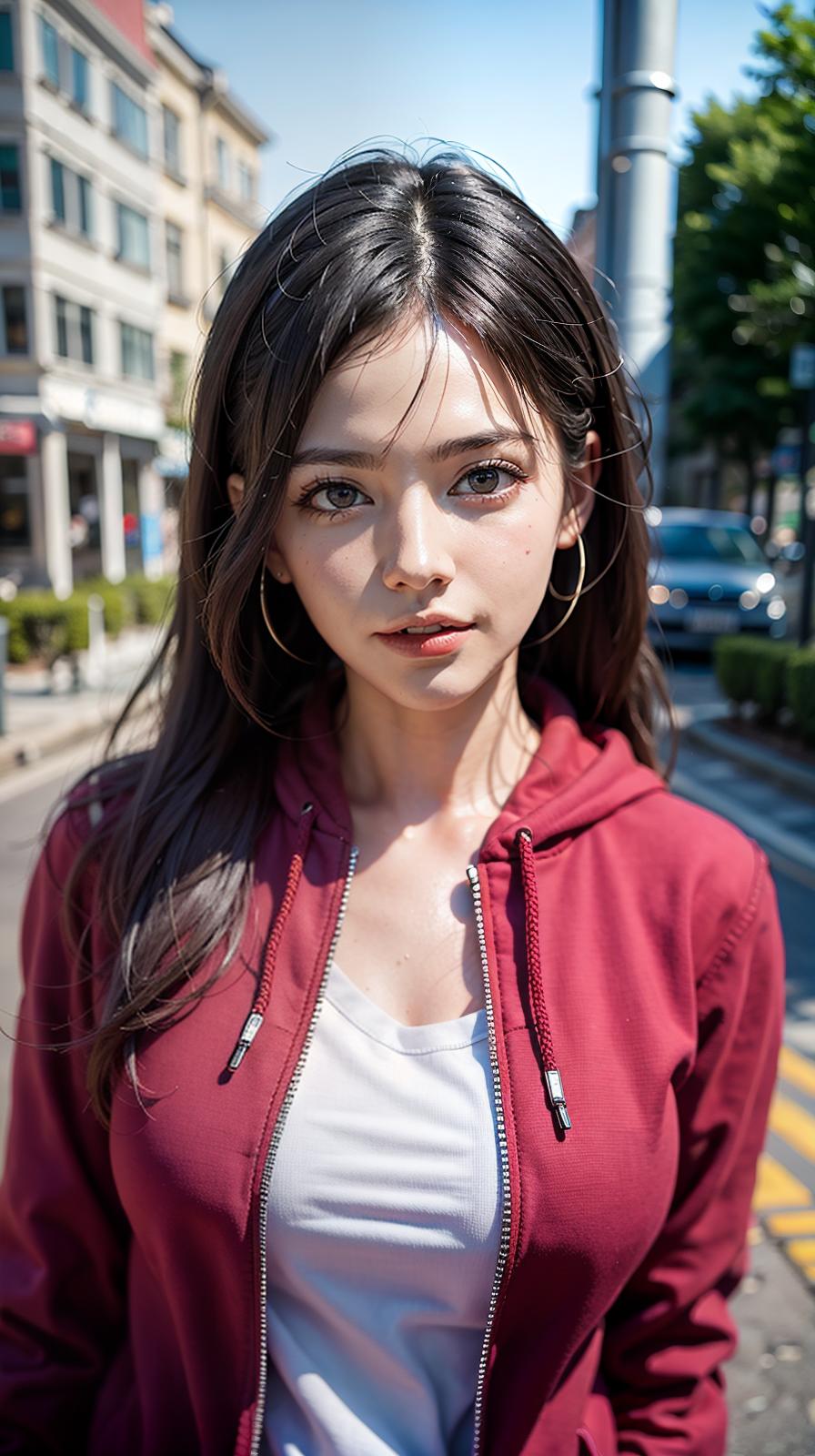  ultra high res, (photorealistic:1.4), raw photo, (realistic face), realistic eyes, (realistic skin), <lora:XXMix9_v20LoRa:0.8>, ((((masterpiece)))), best quality, very_high_resolution, ultra-detailed, in-frame, red hoodie, vibrant color, stylish, comfortable, casual, sporty, youthful, trendy, fashionable, cozy, warm, eye-catching, street style, urban, modern, hip, energetic, bold, statement piece, unisex