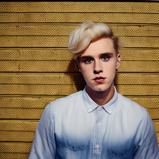 portrait+ style british queer youtuber blonde very cute dude face