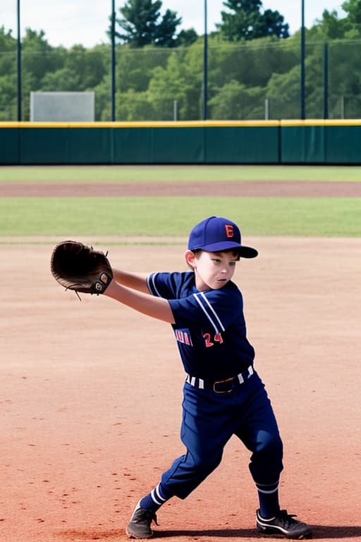  Boy playing baseball