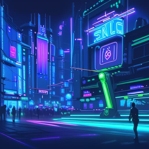  sci fi, concept art, A city at night. neon lights