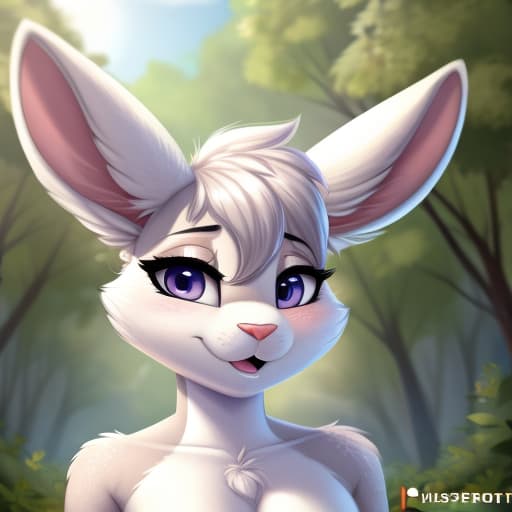  By whisperfoot, bunny, anthro, safe,, open eyes, digital art, masterpiece, 4k, fine details,