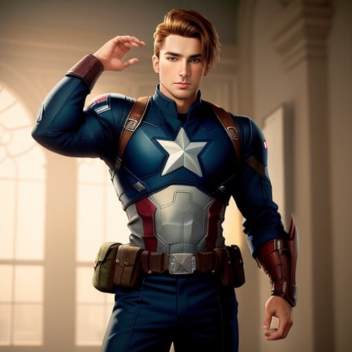  James Rodgers Captain America , hyperrealistic, high quality, highly detailed, perfect lighting, intricate, sharp focus, f/1. 8, 85mm, (centered image composition), (professionally color graded), ((bright soft diffused light)), trending on instagram, HDR 4K, 8K