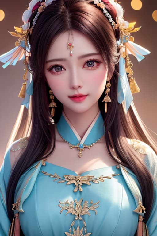  best quality, masterpiece, highres, 1girl,blush,(seductive smile:0.8),star shaped pupils,china hanfu,hair ornament,necklace, jewelry,Beautiful face,upon body, tyndall effect,photorealistic, dark studio, rim lighting, two tone lighting,(high detailed skin:1.2), 8k uhd, dslr, soft lighting, high quality, volumetric lighting, candid, Photograph, high resolution, 4k, 8k, Bokeh hyperrealistic, full body, detailed clothing, highly detailed, cinematic lighting, stunningly beautiful, intricate, sharp focus, f/1. 8, 85mm, (centered image composition), (professionally color graded), ((bright soft diffused light)), volumetric fog, trending on instagram, trending on tumblr, HDR 4K, 8K