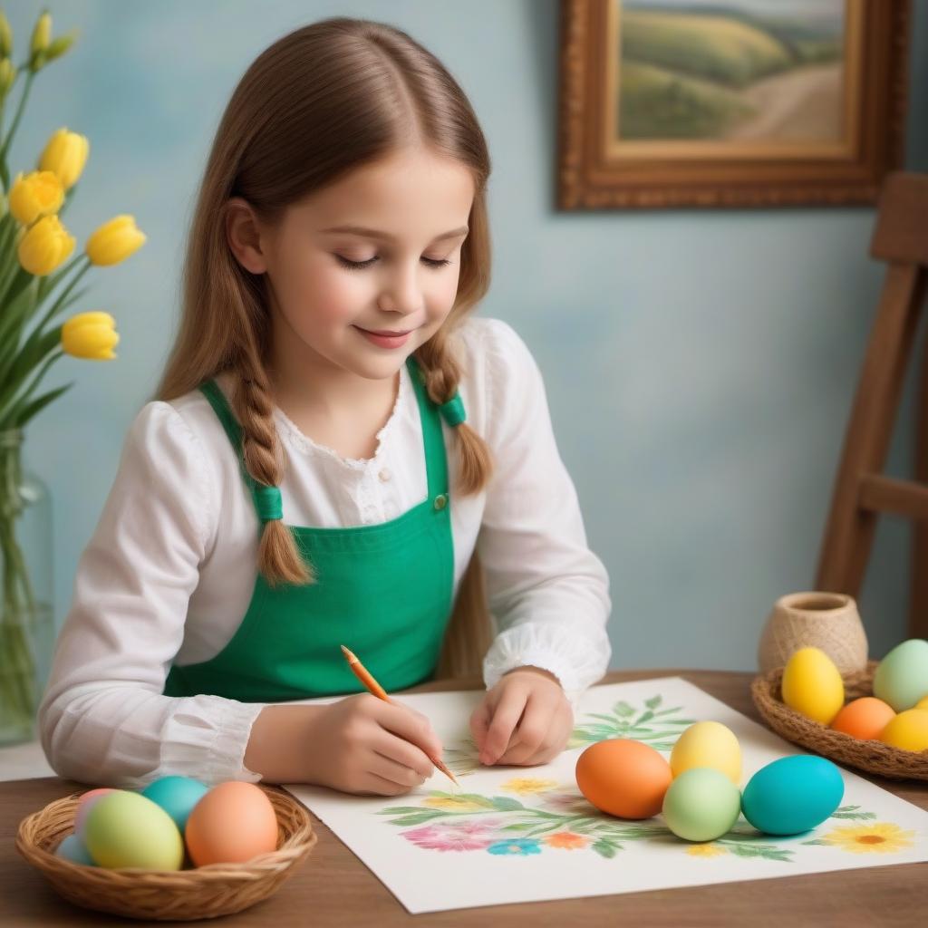  You are an artist, draw a picture with a bright holiday of Easter